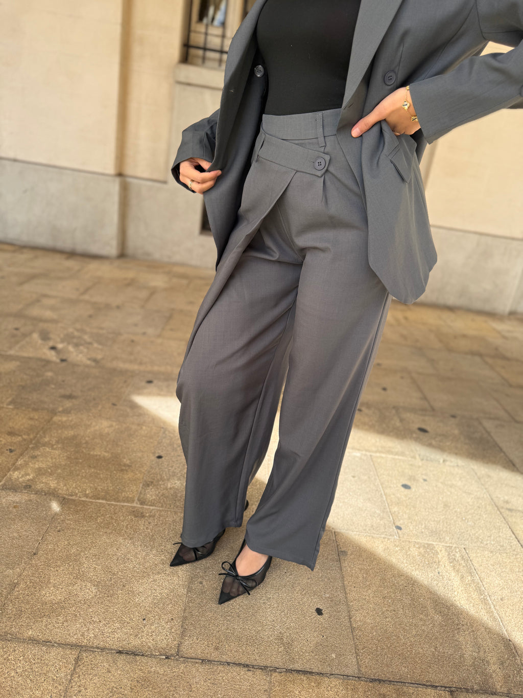 Pantalon tailleur gris - Adelyna