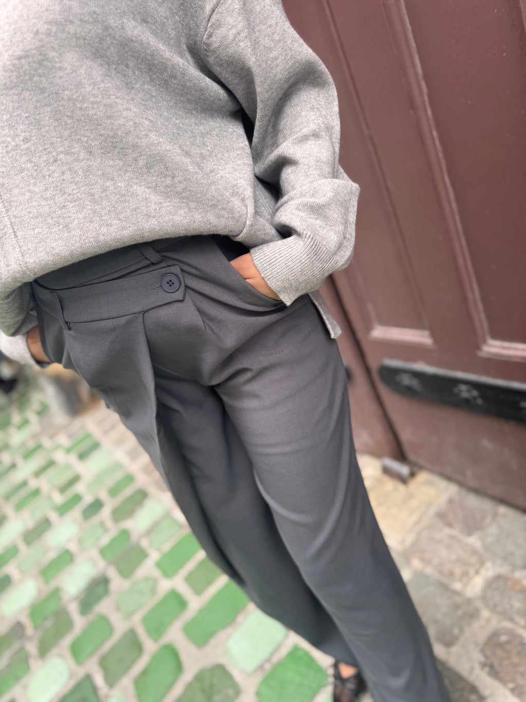 Pantalon tailleur gris - Adelyna